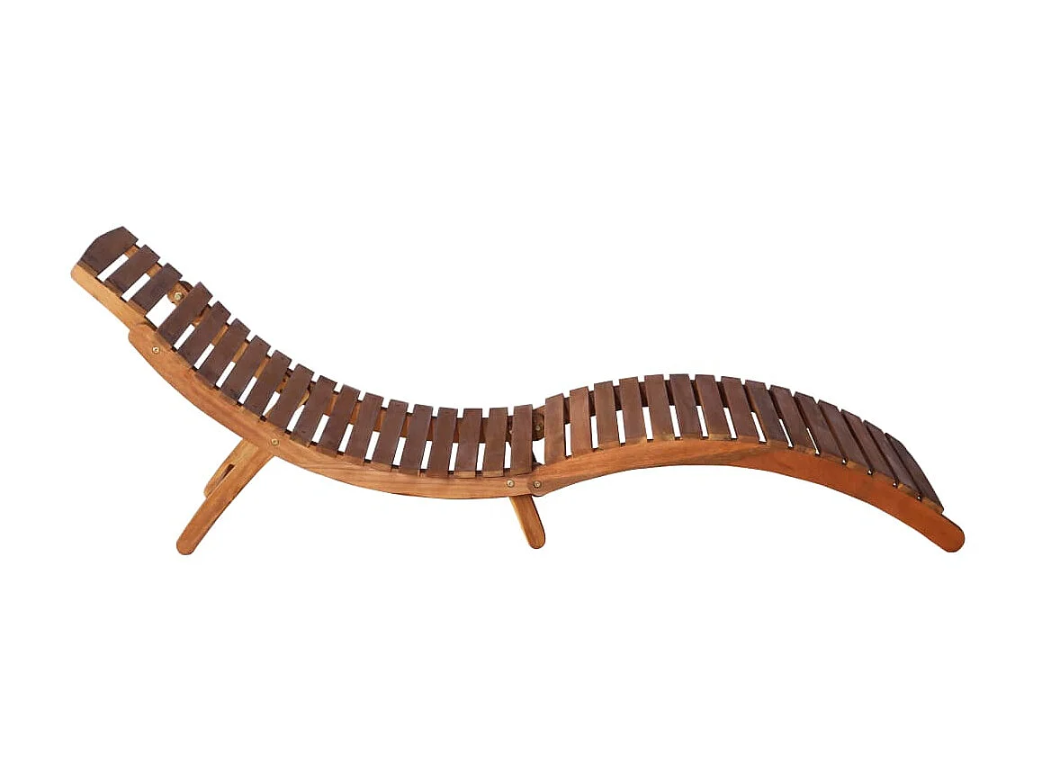 Chaise longue avec table à thé 3 pcs Bois d'acacia massif