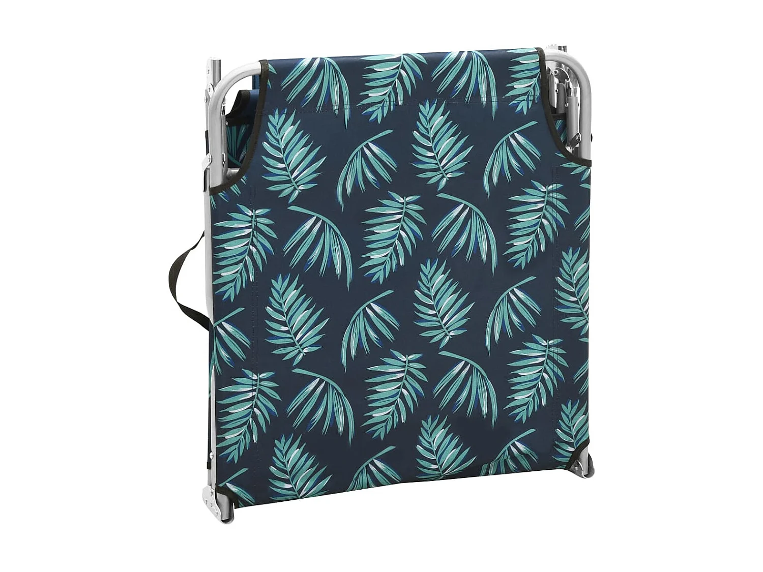 Poltrona dobrável em aço e tecido Padrão de folhas