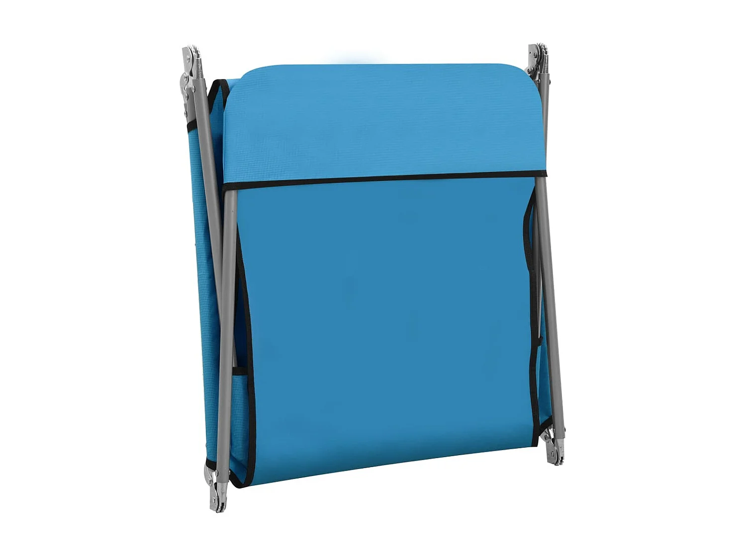 Sedie a sdraio pieghevoli 2 pz Acciaio e tessuto Blu