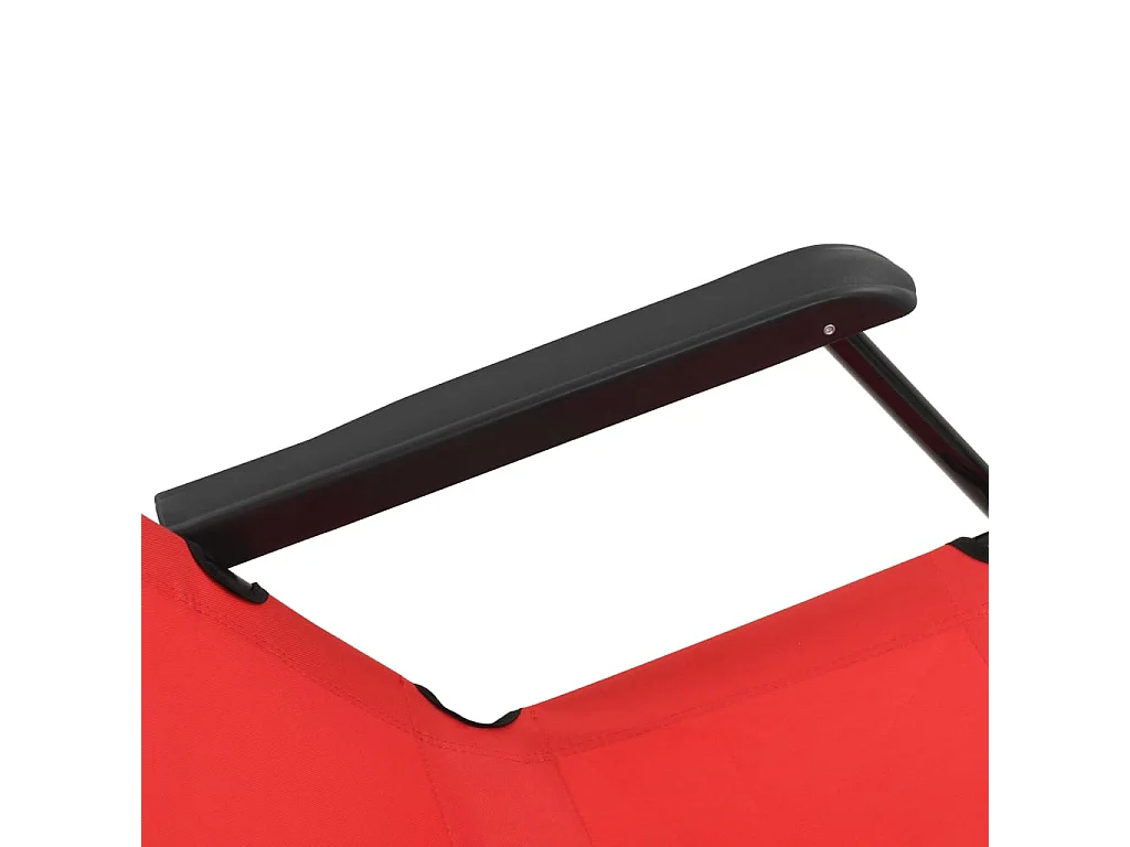 Chaises longues pliables 2 pcs avec repose-pied Acier Rouge