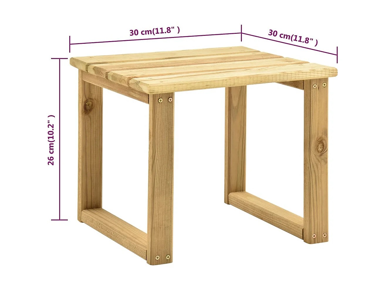 Espreguiçadeira de jardim com mesa em madeira de pinho impregnada