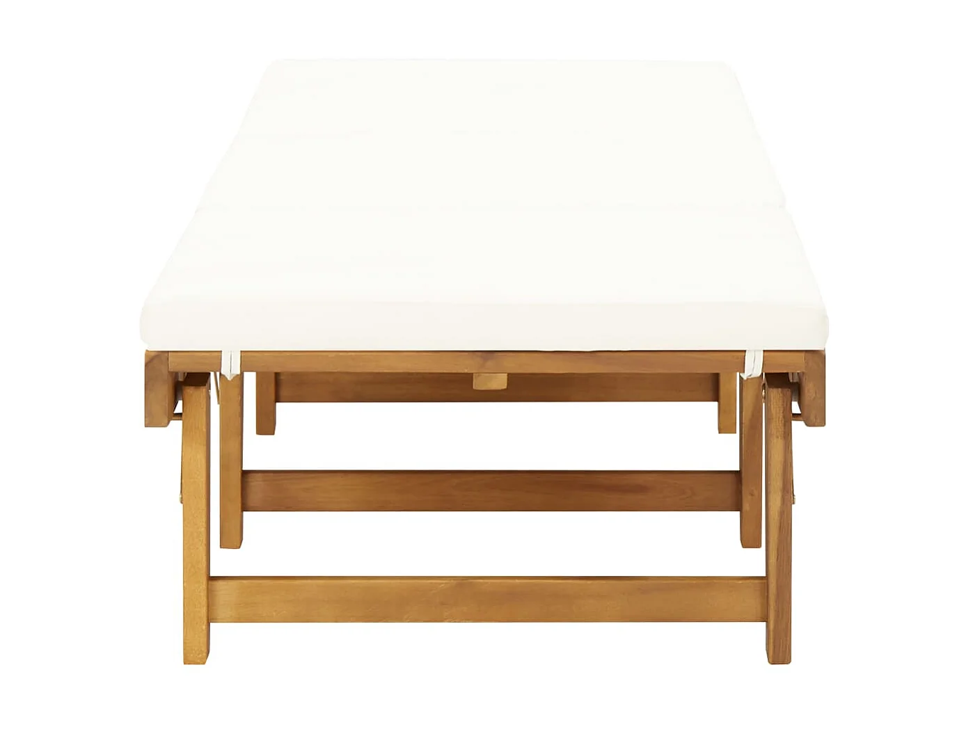 Sillón plegable con cojín Madera maciza de acacia