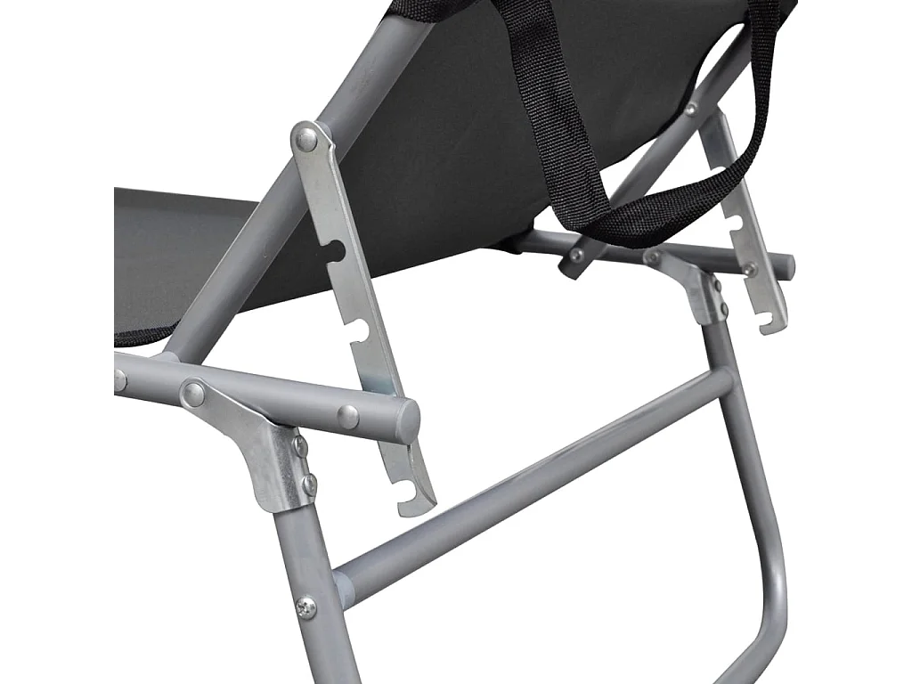 Poltrona lounge pieghevole con baldacchino Steel Grey