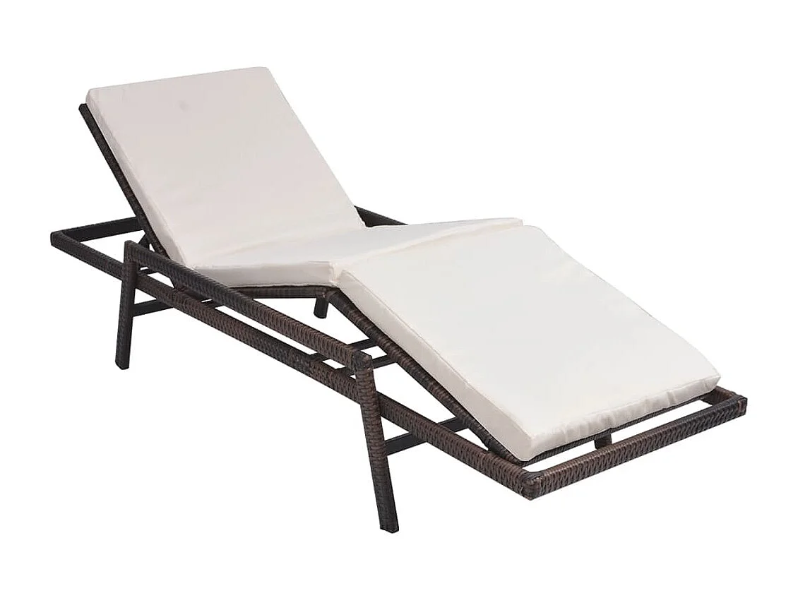 Poltrona lounge con cuscino Resina intrecciata Marrone