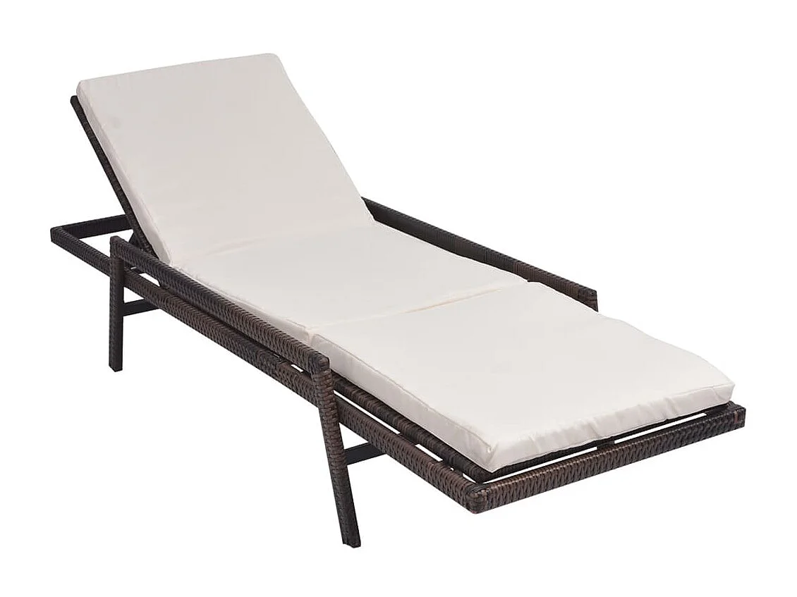 Poltrona lounge con cuscino Resina intrecciata Marrone