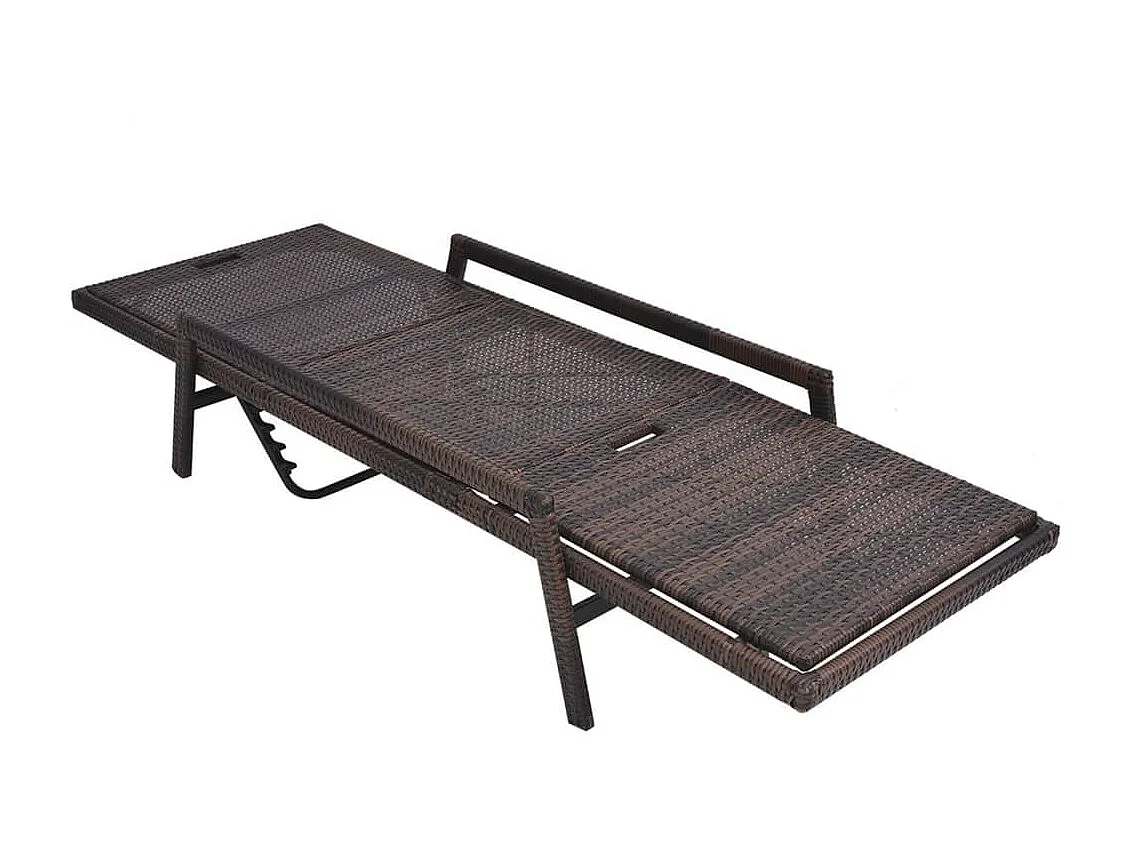 Poltrona lounge con cuscino Resina intrecciata Marrone