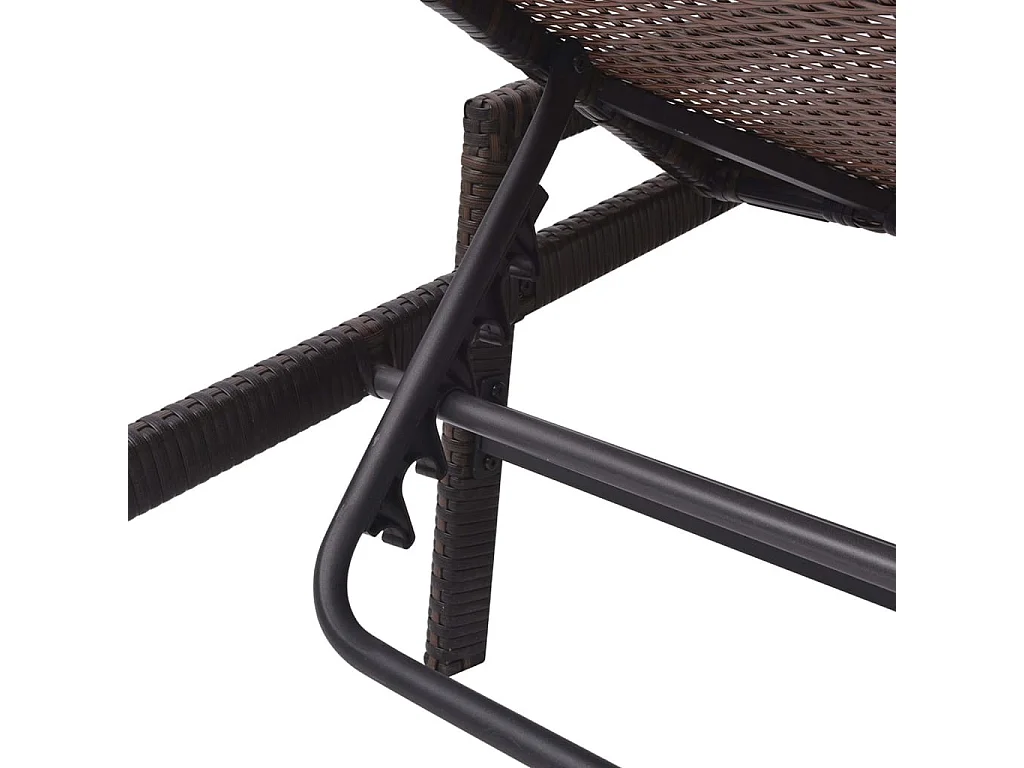 Poltrona lounge con cuscino Resina intrecciata Marrone