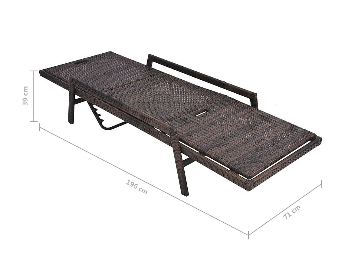 Poltrona lounge con cuscino Resina intrecciata Marrone