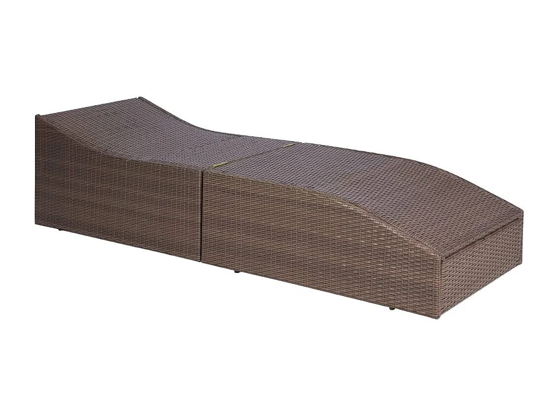 Chaise longue avec coussin Résine tressée Marron