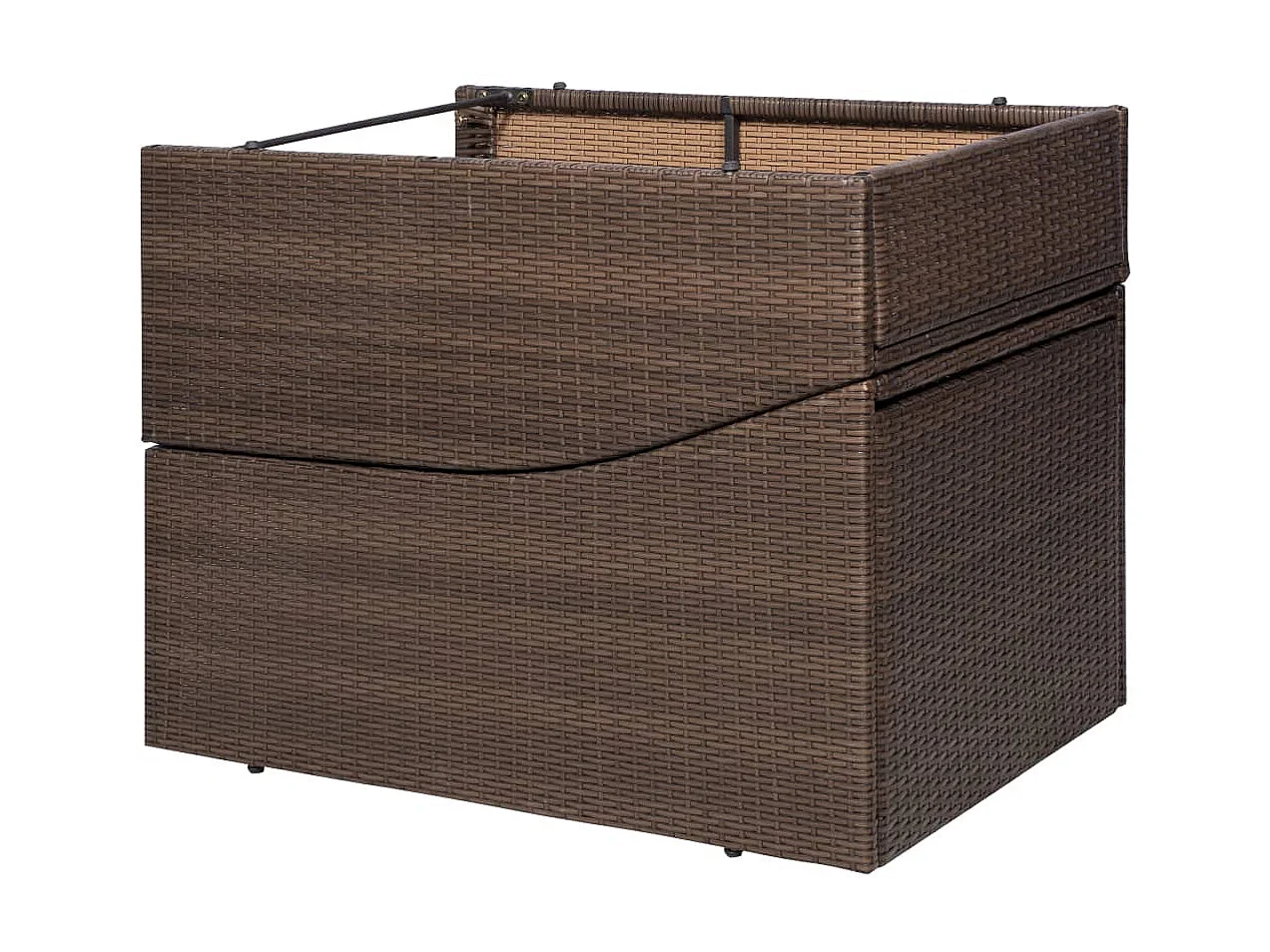 Poltrona lounge con cuscino Resina intrecciata Marrone