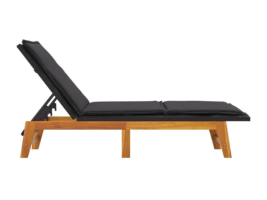 Lounge-Stühle und Kissen, 2 Stück, Kunstharzgeflecht/Akazienholz