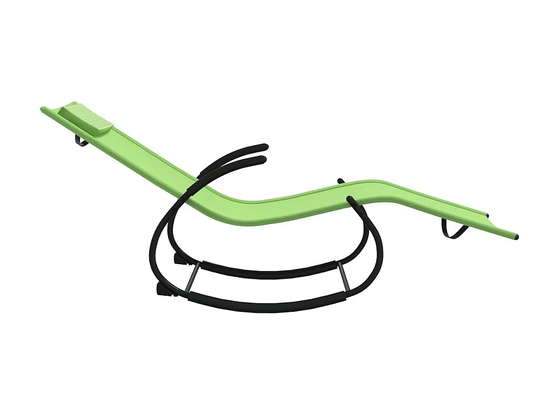 Sillones mecedores 2 piezas Verde Acero y textileno