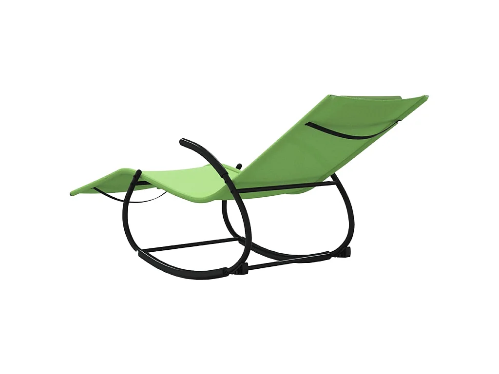 Sillones mecedores 2 piezas Verde Acero y textileno