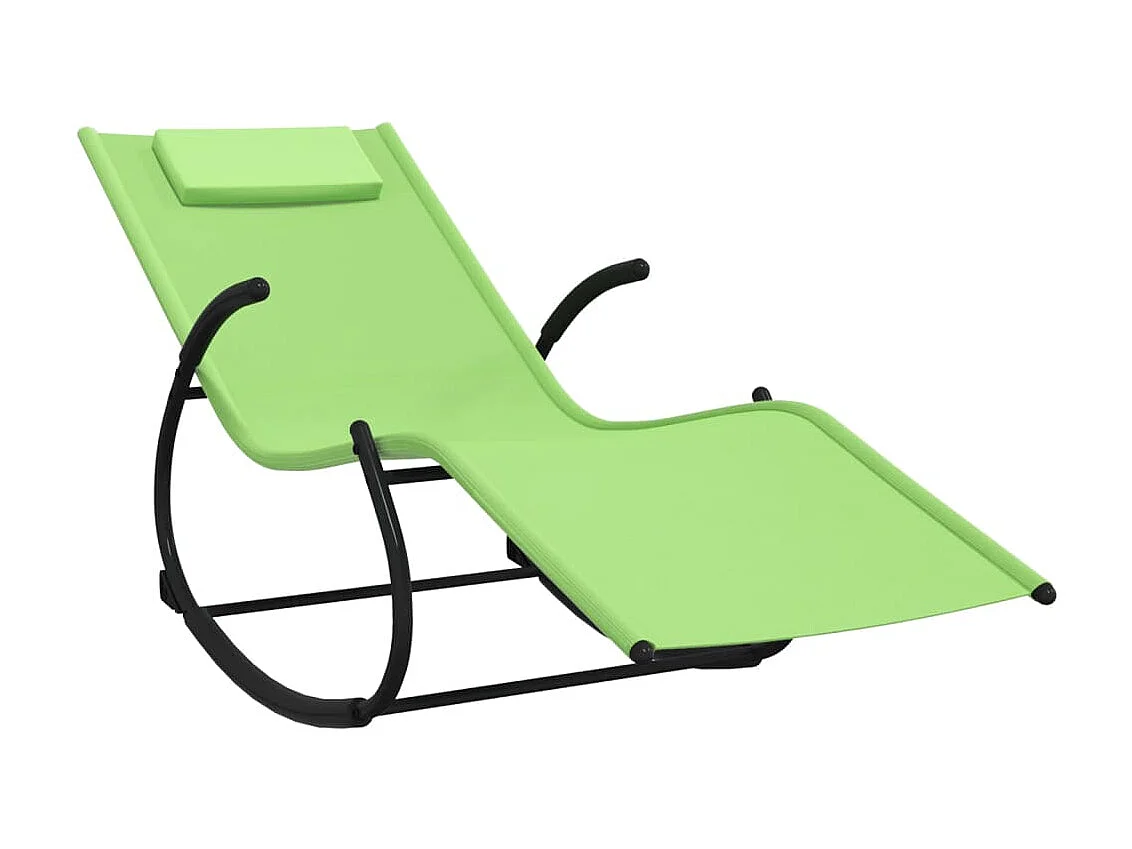Sillones mecedores 2 piezas Verde Acero y textileno