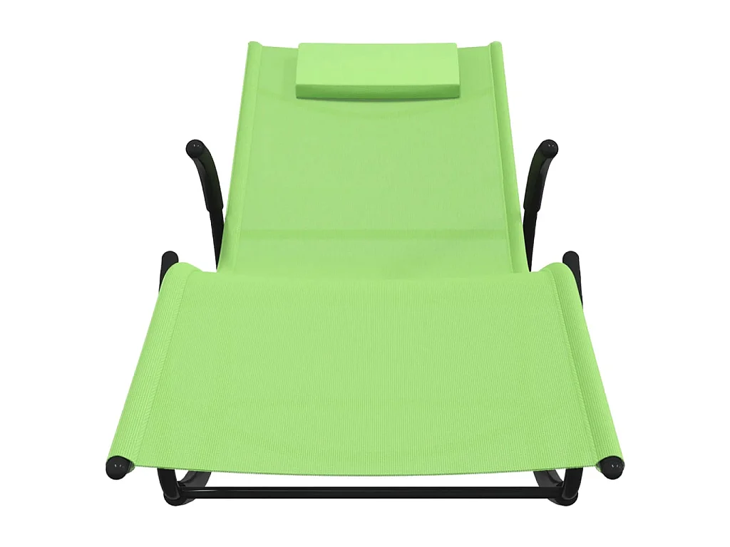 Sillones mecedores 2 piezas Verde Acero y textileno