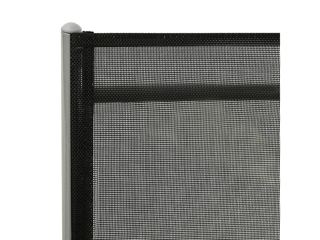 Poltrona dobrável em têxtil e alumínio preto e prateado