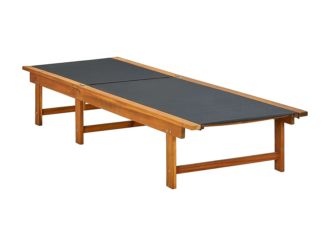 Chaise longue Bois d'acacia solide et textilène