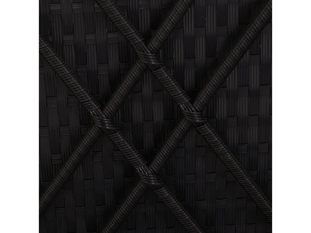 Chaise longue avec coussin Résine tressée Noir