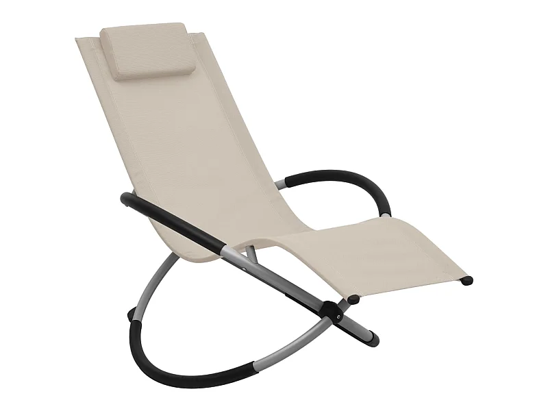 Chaise longue pour enfants Acier Crème