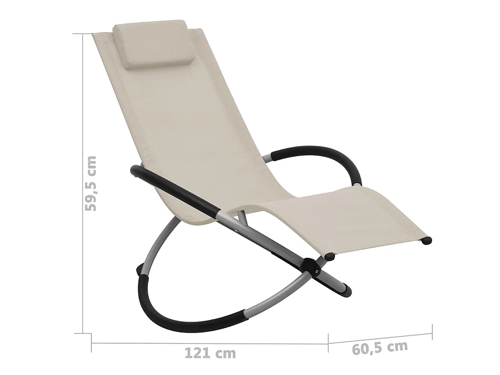 Chaise longue pour enfants Acier Crème