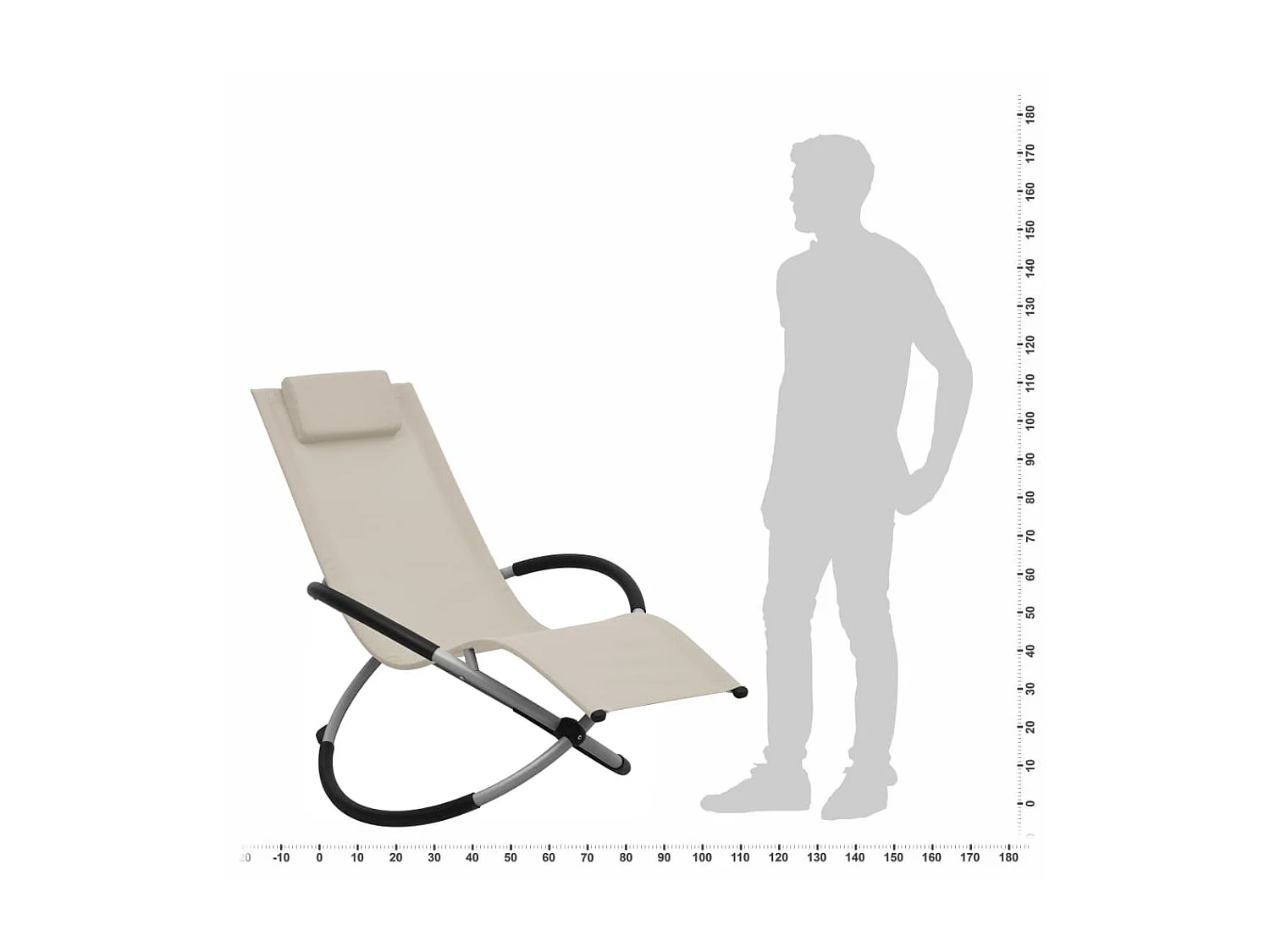 Chaise longue pour enfants Acier Crème