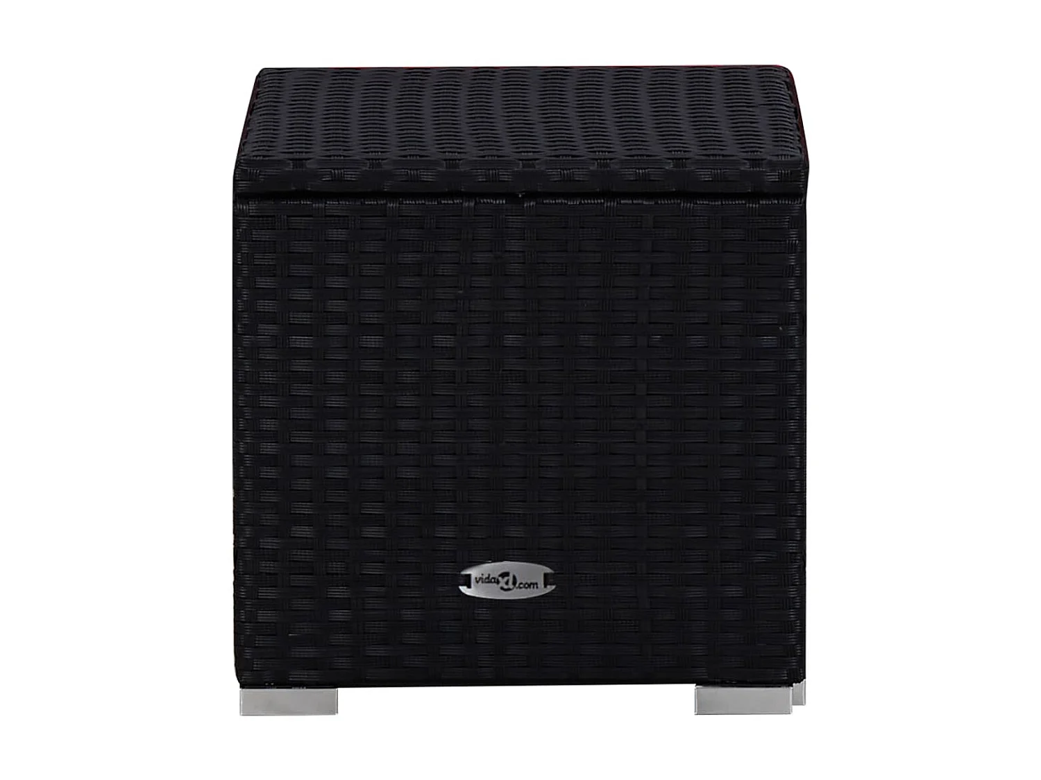 Tumbonas de jardín mesa de té 3 piezas Mimbre de resina Negro