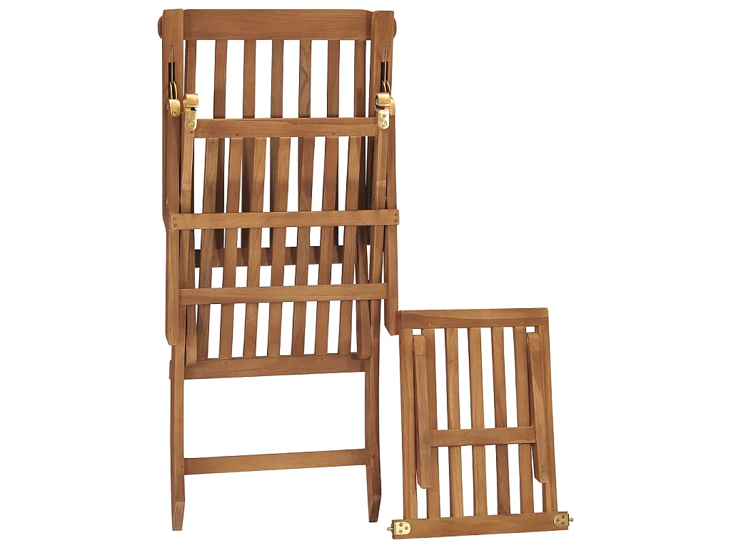 Sillón con cojín Blanco crema Madera maciza de teca