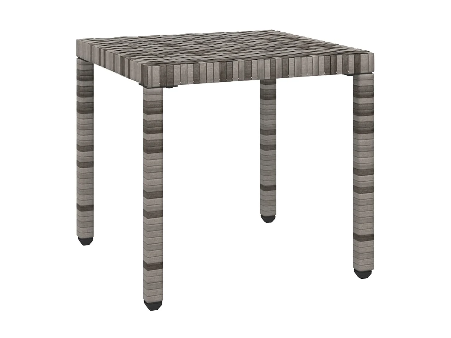 2 poltrone lounge con tavolo in resina intrecciata grigia