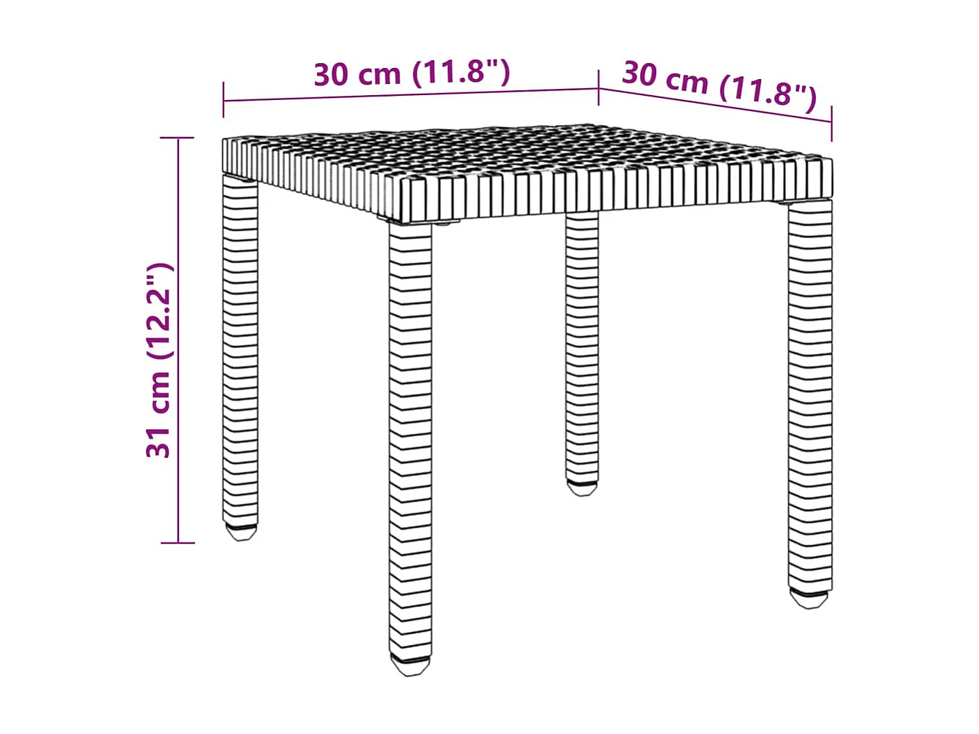 2 poltrone lounge con tavolo in resina intrecciata grigia