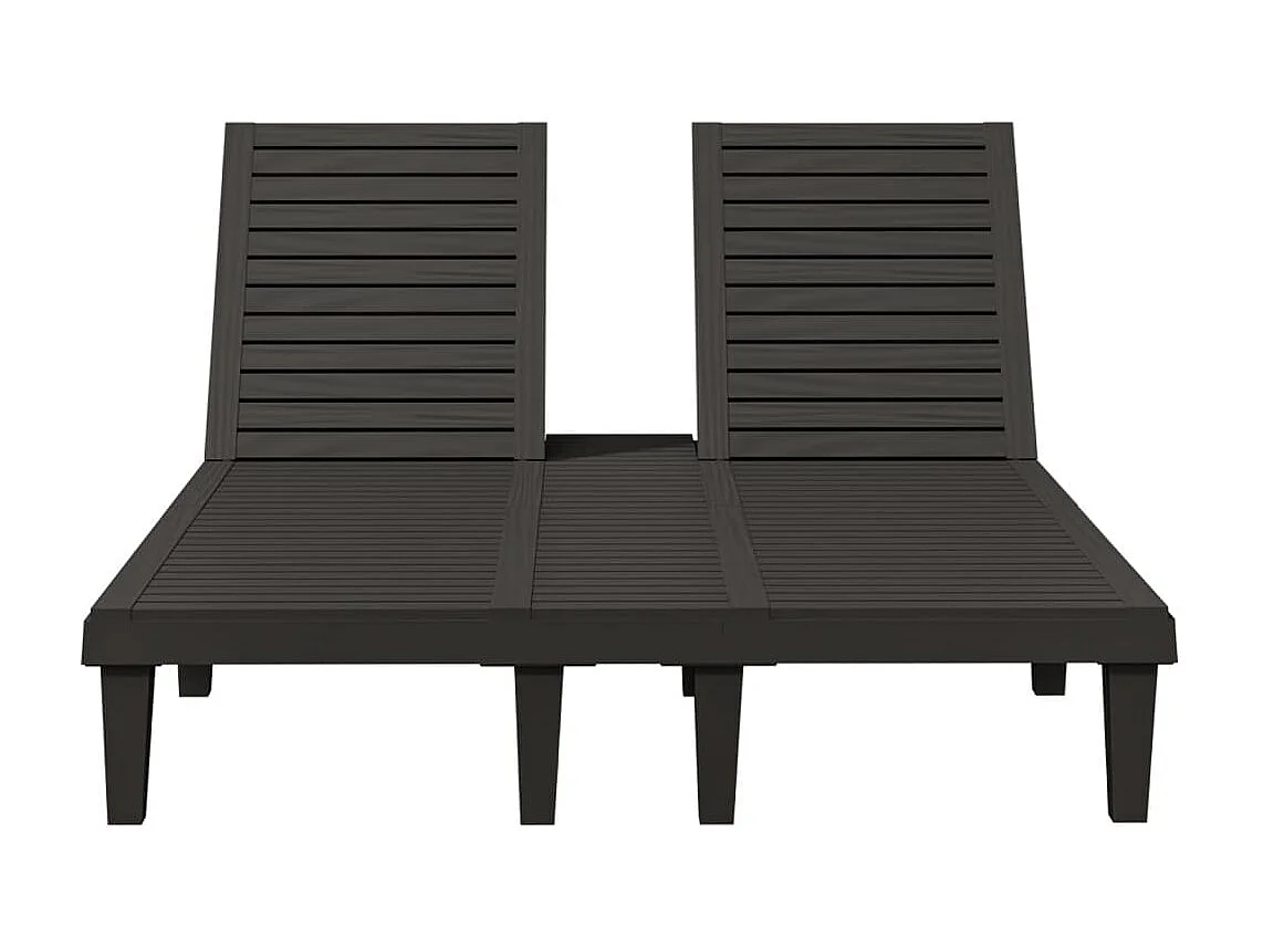 Chaise longue double noir 155x138x83 cm polypropylène