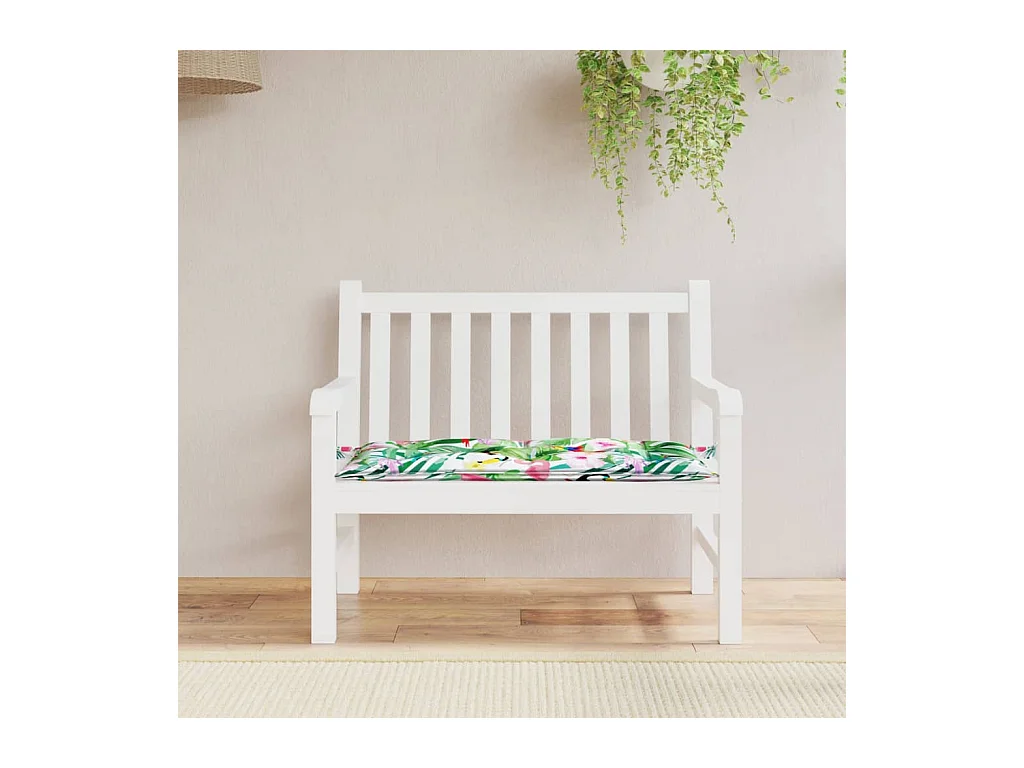 Coussin de banc de jardin multicolore 110x50x7 cm tissu