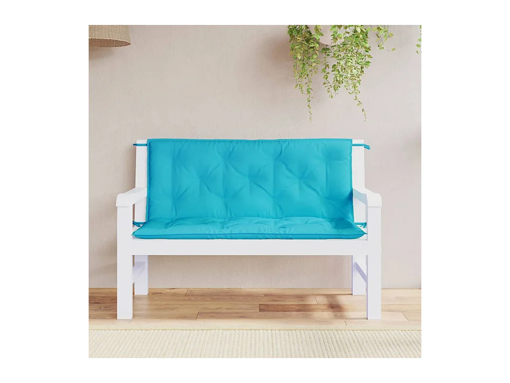 Coussins de banc de jardin lot de 2 vert 120x50x7 cm tissu