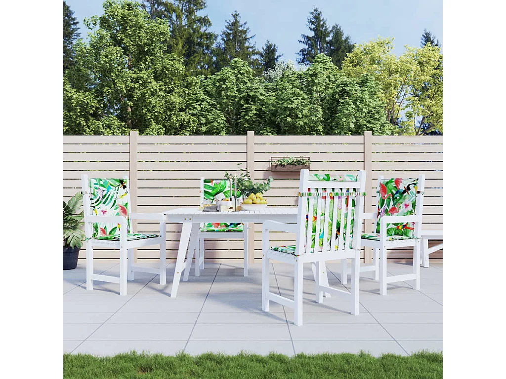 Coussins de chaise à dossier bas lot de 4 multicolore tissu