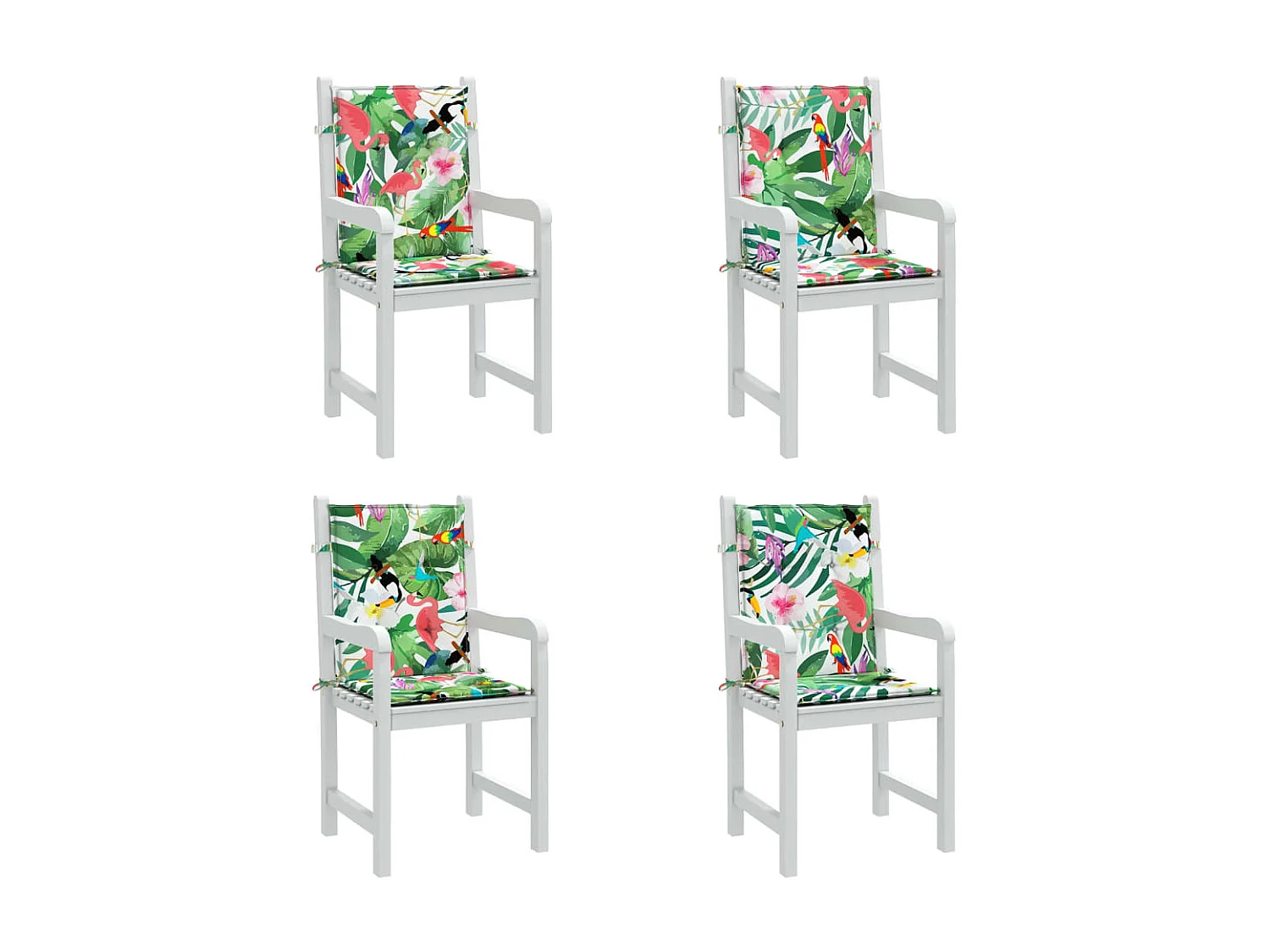 Coussins de chaise à dossier bas lot de 4 multicolore tissu