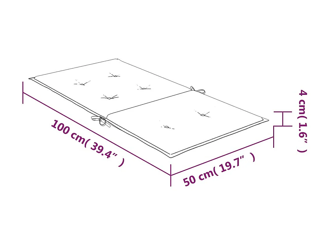 Coussins de chaise à dossier bas lot de 4 multicolore tissu