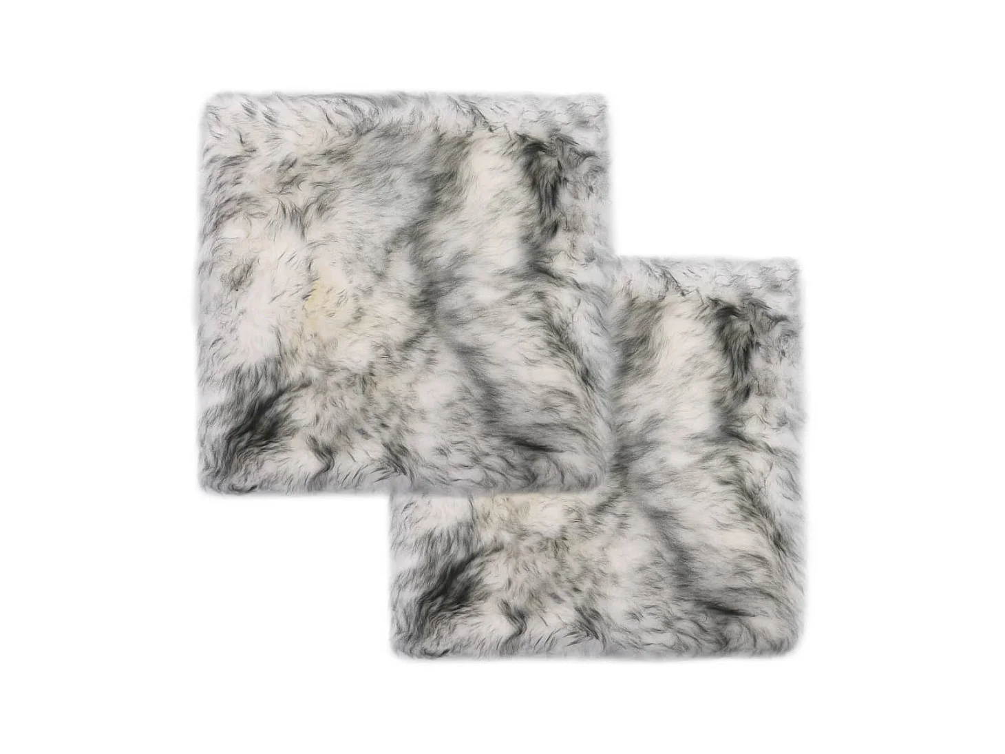 Coussins de chaise 2 pcs Mélange de gris foncé Mouton véritable