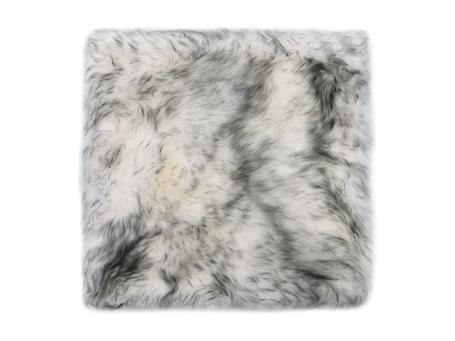 Coussins de chaise 2 pcs Mélange de gris foncé Mouton véritable