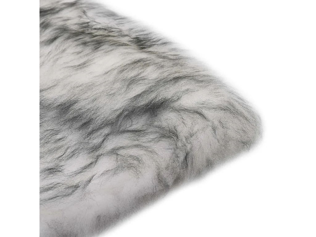 Coussins de chaise 2 pcs Mélange de gris foncé Mouton véritable