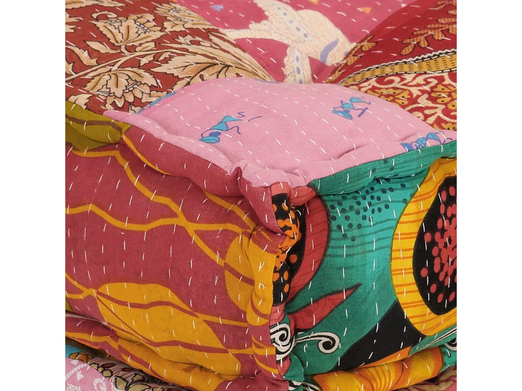 Pufe Modular com Almofada em Tecido Patchwork