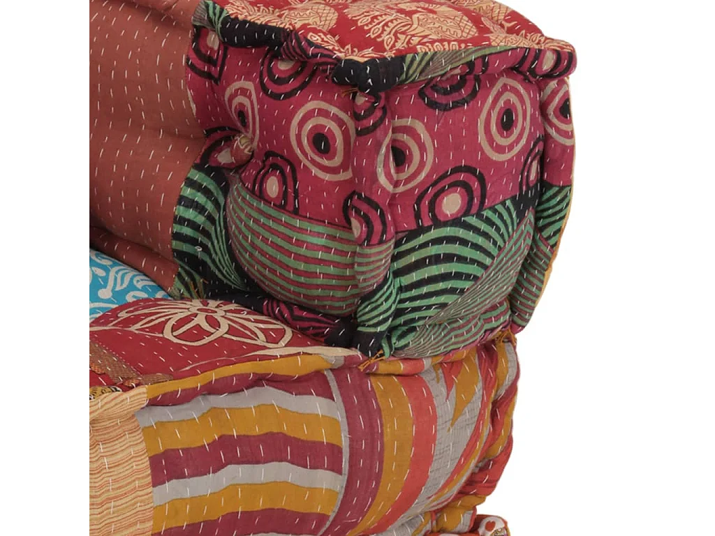 Pufe Modular com Almofada em Tecido Patchwork