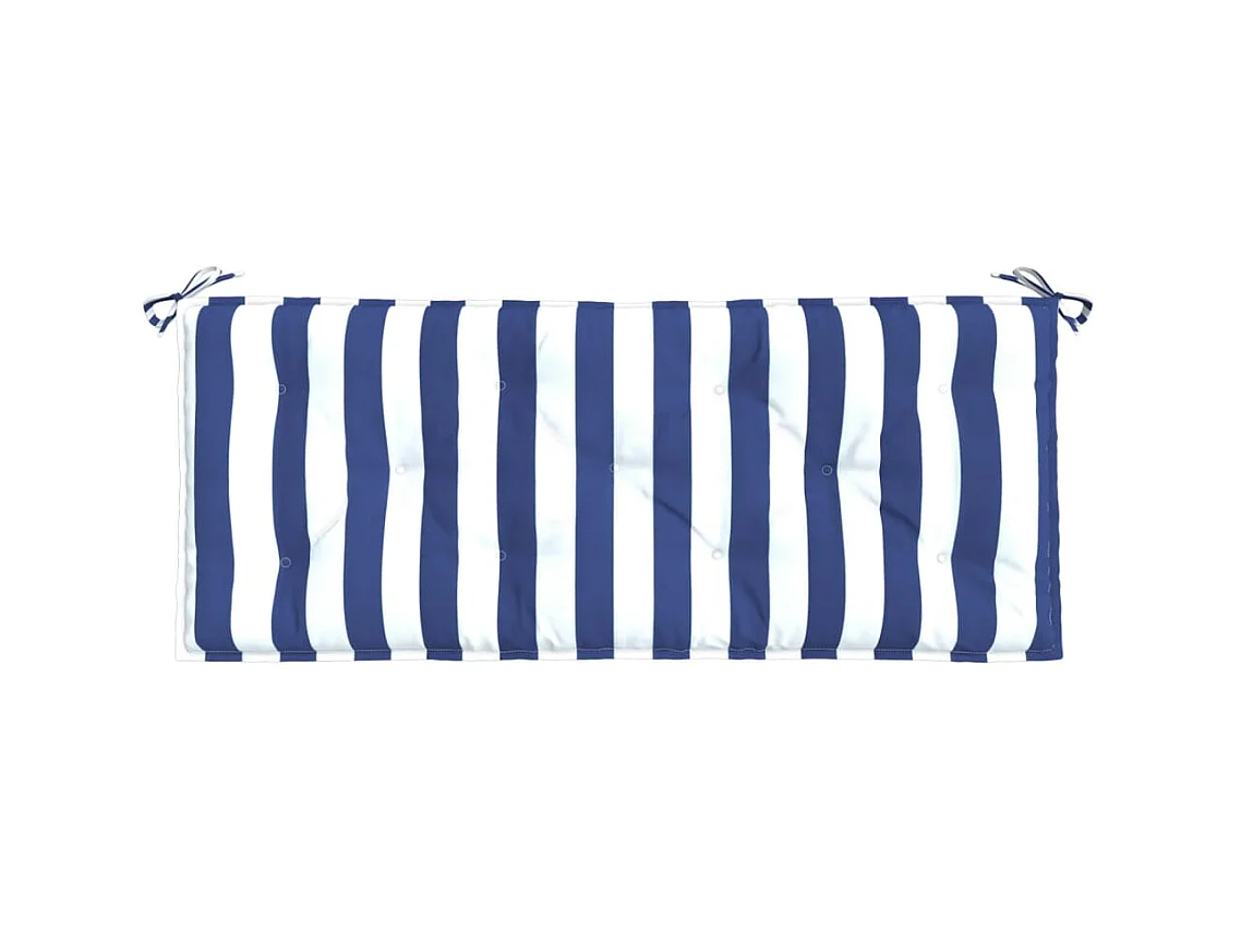 Almofada para banco de jardim listras azuis e brancas 120x50x7cm