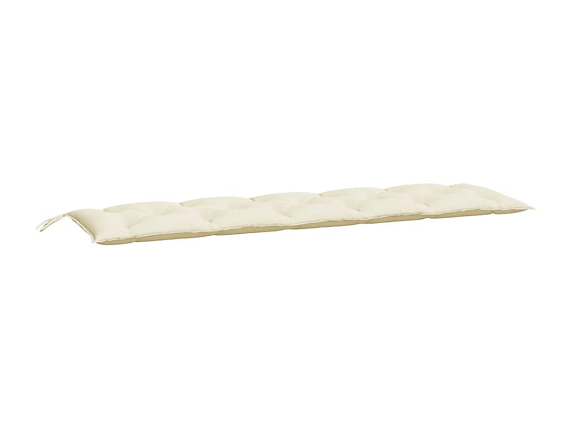 Coussins de banc de jardin 2 pcs blanc beige tissu Oxford