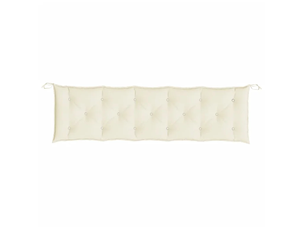 Coussins de banc de jardin 2 pcs blanc beige tissu Oxford