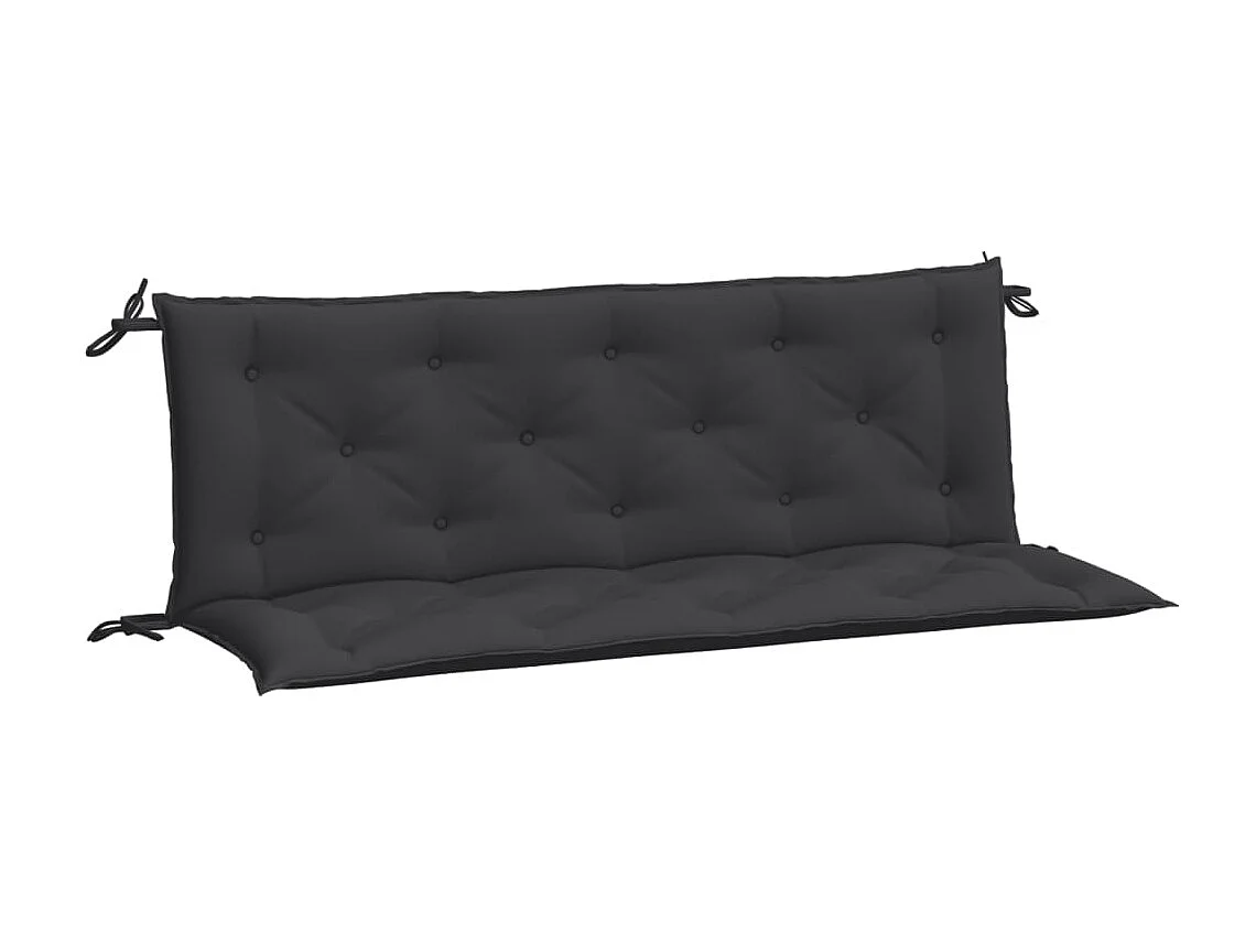 Coussins de banc de jardin 2 pcs noir 150x50x7 cm tissu Oxford