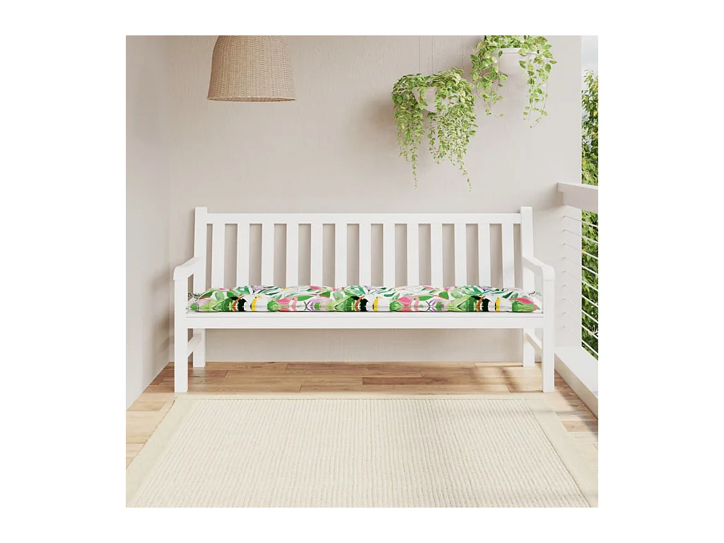 Coussin de banc de jardin multicolore 180x50x7 cm tissu oxford