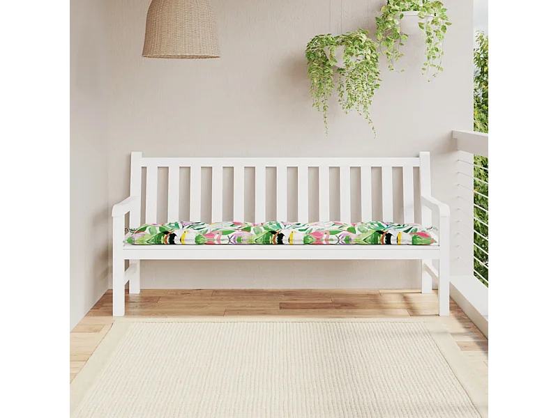 Coussin de banc de jardin multicolore 180x50x7 cm tissu oxford