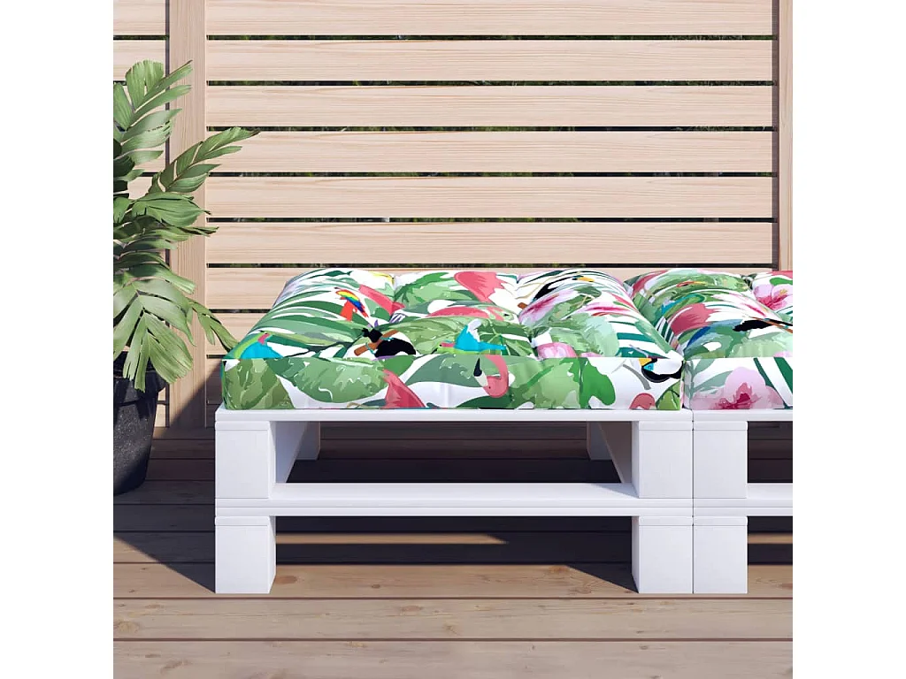 Coussin de palette multicolore 80x80x12 cm tissu