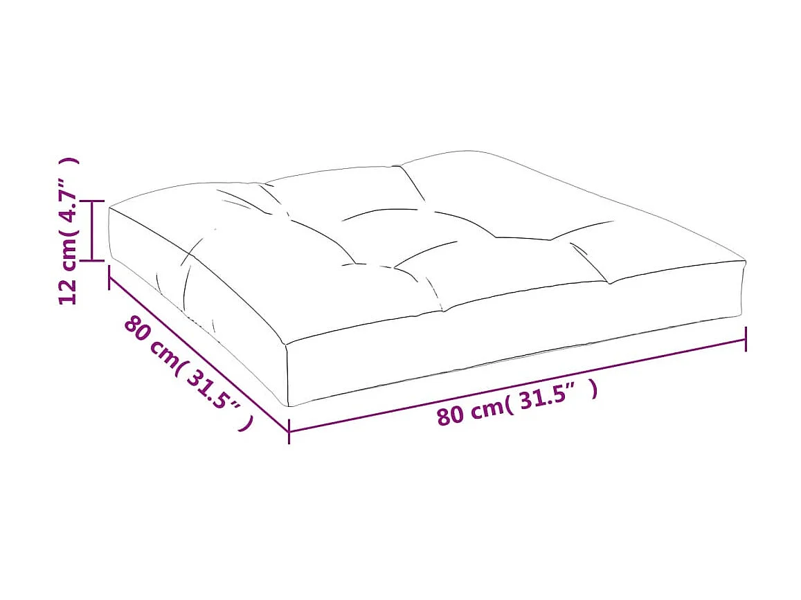 Coussin de palette multicolore 80x80x12 cm tissu