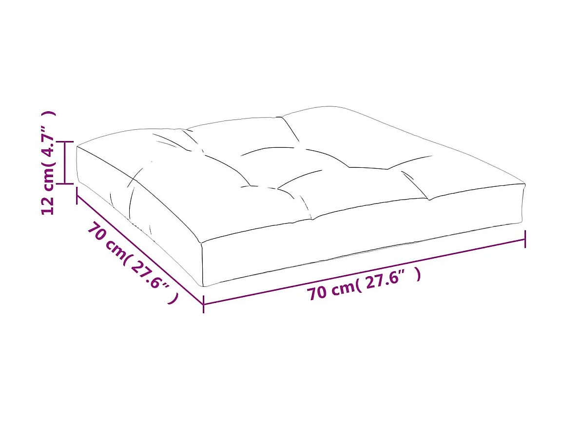 Bordeauxrood palletkussen 70x70x12 cm stof