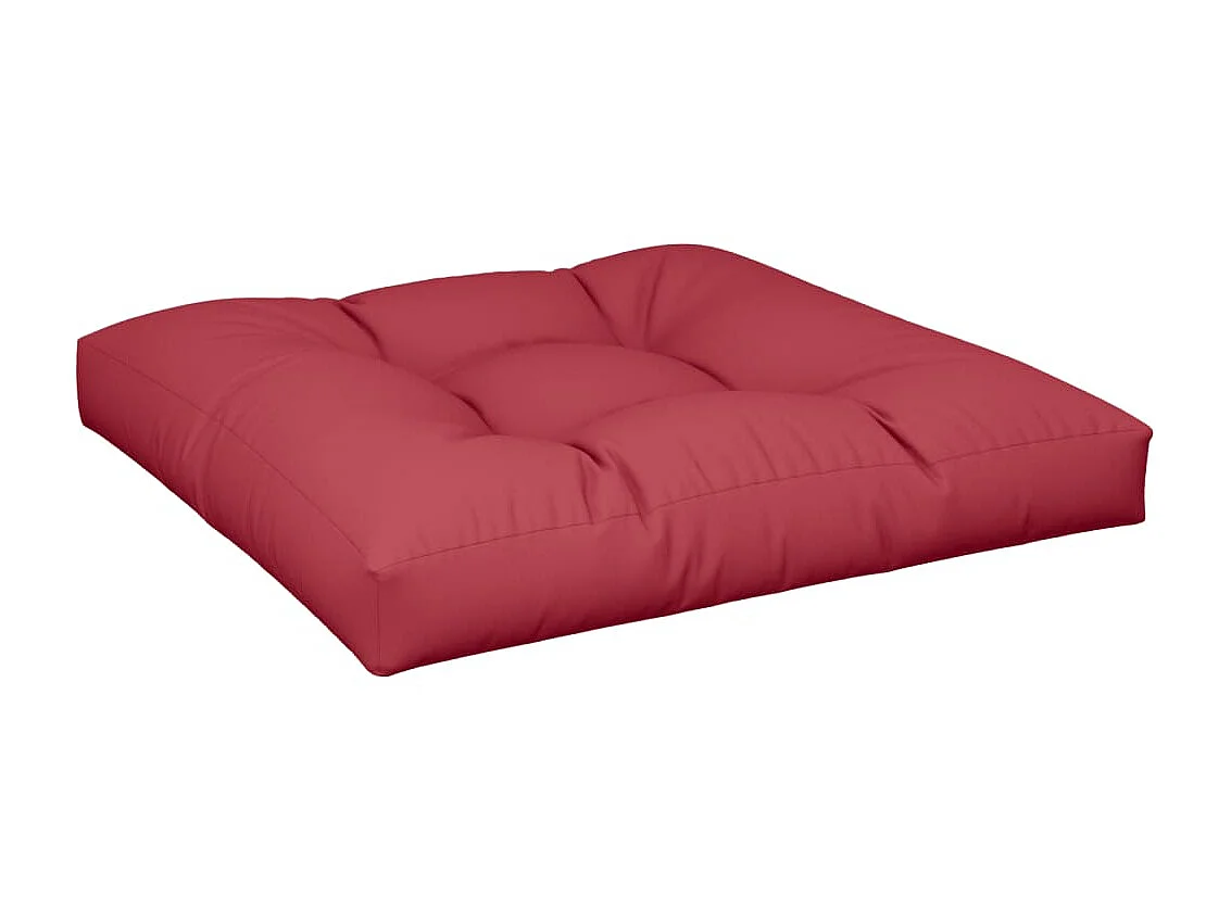 Coussin de palette rouge bordeaux 70x70x12 cm tissu